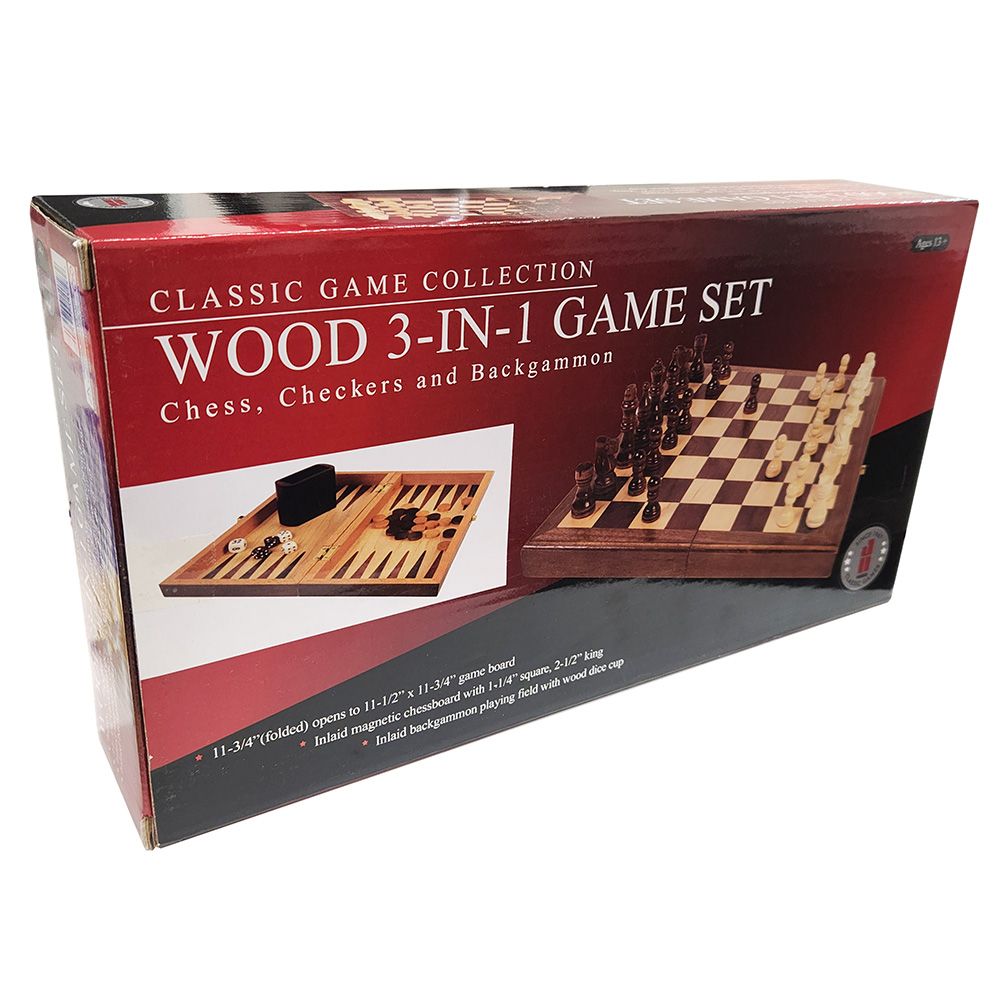 Wood 3-In-1 Game Set