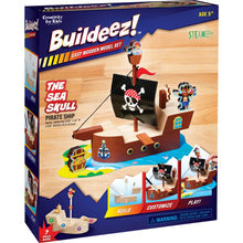 Load image into Gallery viewer, Buildeez! The Sea Skull Pirate Ship Wooden Model Set
